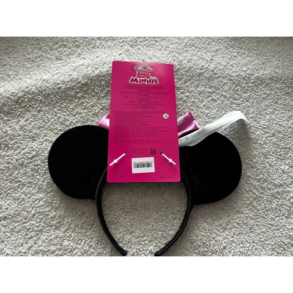 Disney Minnie Mouse Black Ears Headband with Pink Polka Dot Bow